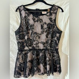 Anthropologie Deletta Lace Peplum Top